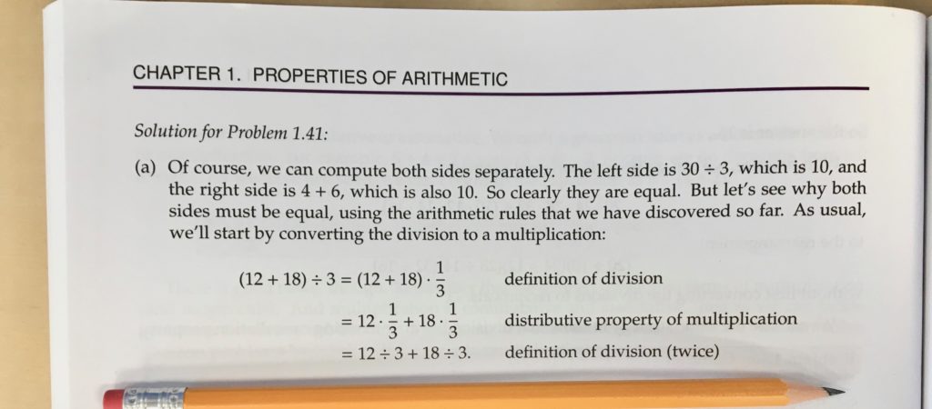 showing Chapter 1 of the AoPS Pre Algebra textbook 