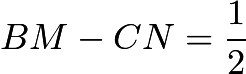 $BM-CN=\frac{1}{2}$