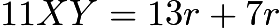 $11XY=13r+7r$