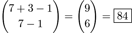 $\binom{7+3-1}{7-1}=\binom{9}{6}=\boxed{84}$