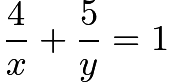 $\frac{4}{x}+\frac{5}{y}=1$