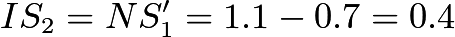 $IS_2 = NS'_1 = 1.1 - 0.7 = 0.4$