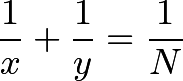 \[\frac 1x +\frac 1y = \frac 1N\]