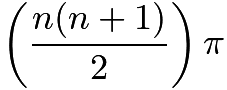 $\left( \frac{n(n+1)}{2} \right) \pi$