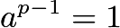 $a^{p-1}=1$