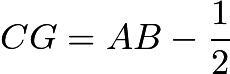 $CG=AB-\frac{1}{2}$