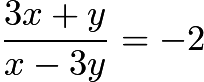 $\frac{3x+y}{x-3y}=-2$