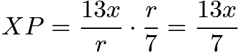 $XP = \frac{13x}{r} \cdot \frac{r}{7} = \frac{13x}{7}$