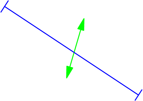 [asy] import three; draw((0,0,0)--(1,1,1),green,Arrows3); draw((0,1,0)--(1,0,1),blue,Bars3); [/asy]