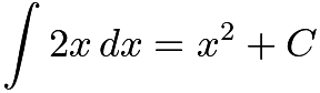 $\int 2x\,dx = x^2+C$