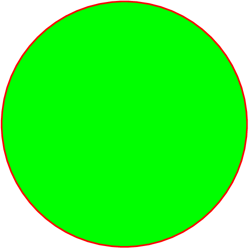 [asy] filldraw(circle((0,0),5),green,red+linewidth(1)); [/asy]