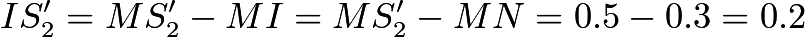 $IS'_2 = MS'_2 - MI = MS'_2 - MN = 0.5 - 0.3 = 0.2$